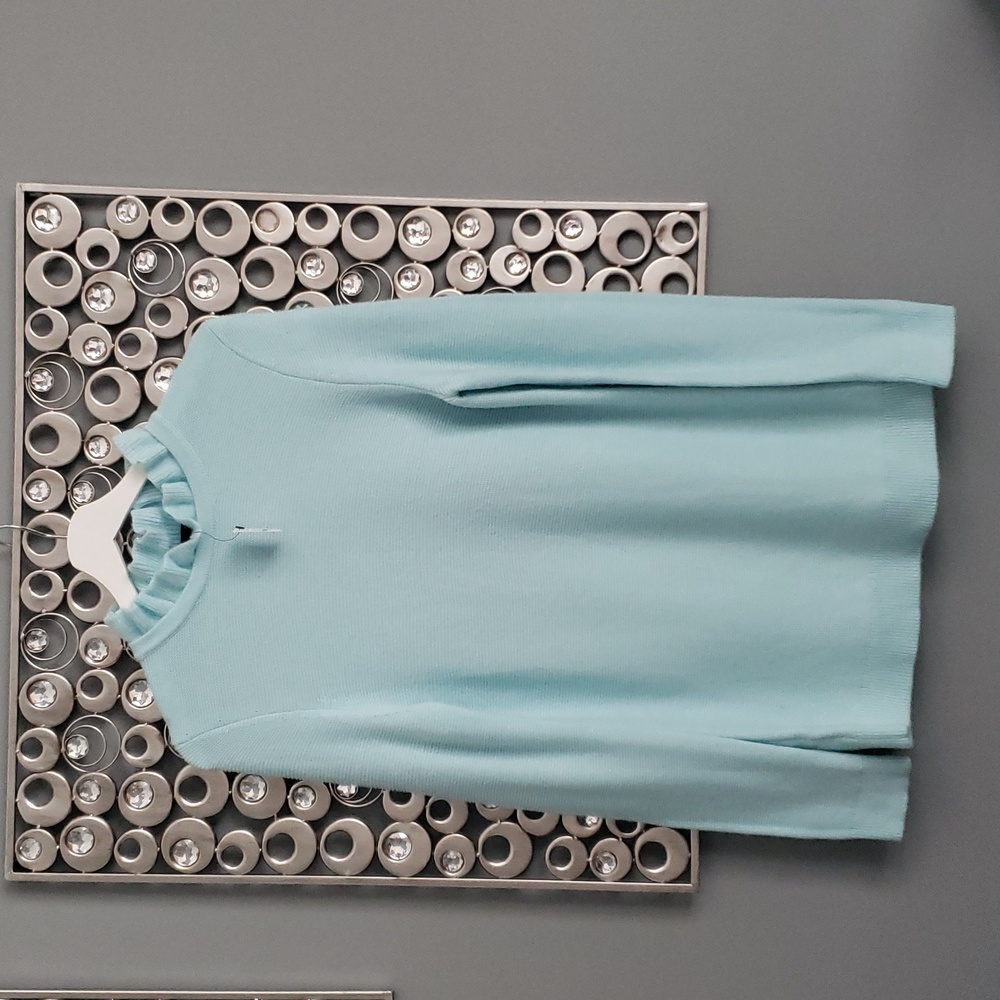 Talbots Sweater Baby Blue Petite Medium